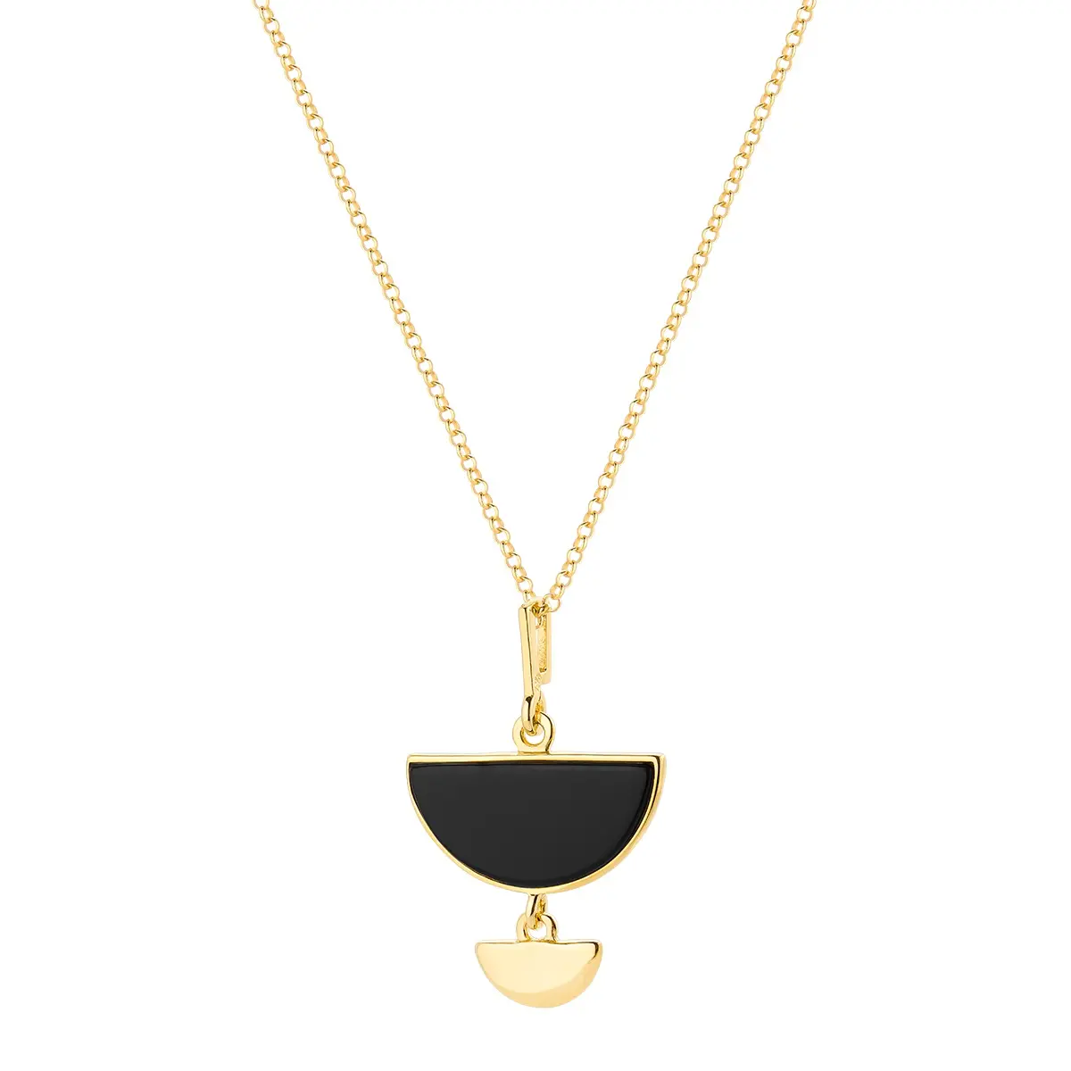 Naszyjnik srebrny pozłacany z onyksem  Future