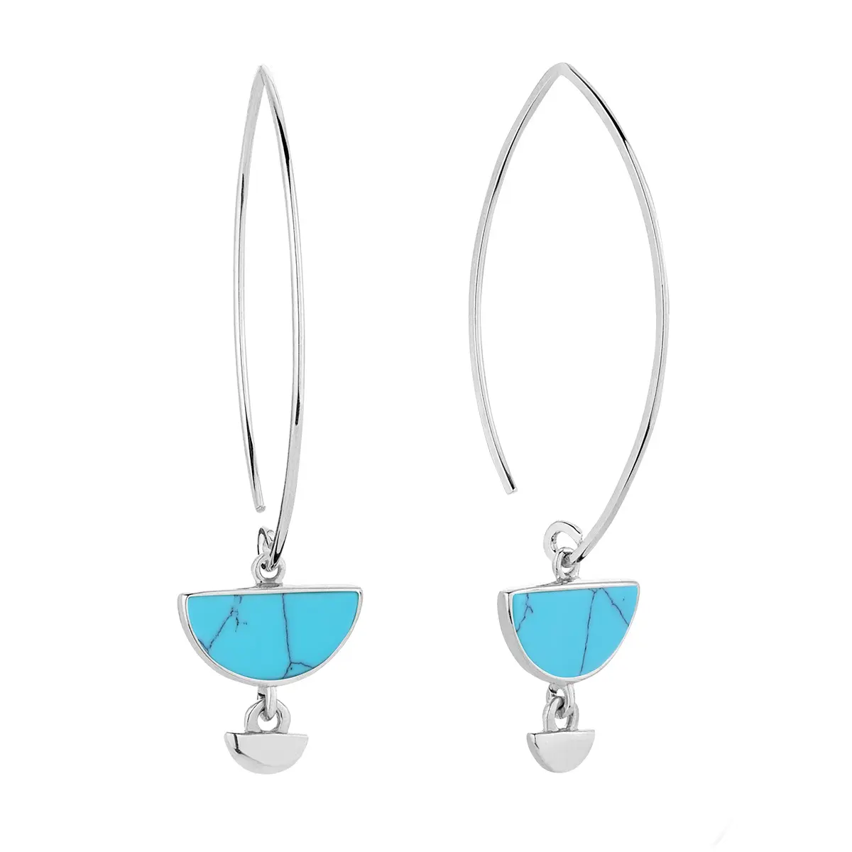 Kolczyki srebrne z turkusem Future